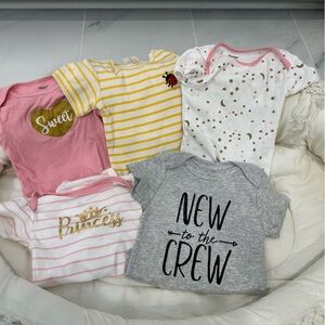 5pk Assorted Girls Baby Onesies